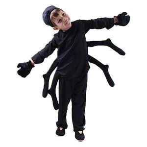EUC Black Spider Kids Costume with Hat Googly Eyes
